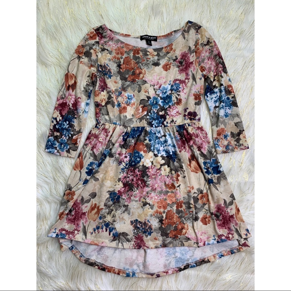 About A Girl - Floral Tight Waist Tunic